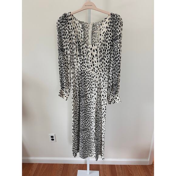 Reformation Alessi Polka Dot Ivory Long Sleeve Midi Dress size 4 - Picture 4 of 10
